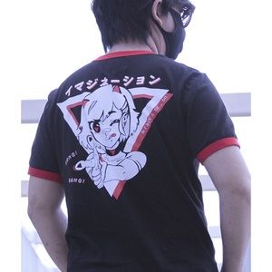 Anime girl printed t-shirt (black)